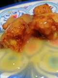 Pollo rebozado con salsa de piña