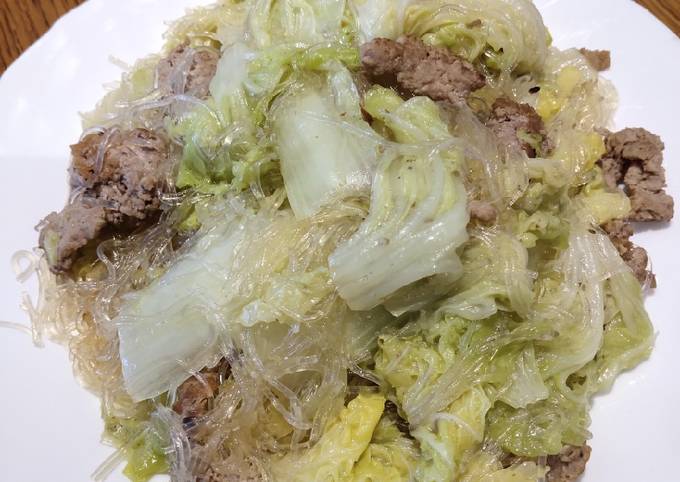 Steps to Prepare Homemade Sauteed Chinese Lettuce with Glass Noodle