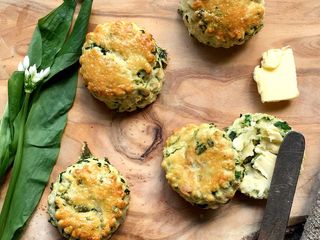 Wild garlic and cheese scones