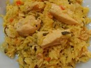 Una foto de supremas de pollo, arroz