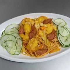 A picture of Irish Potatoes and Spaghetti Stir fry.