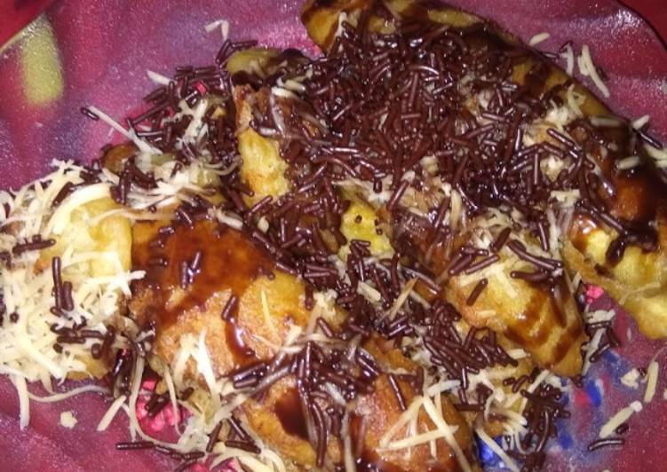 Pisang goreng keju, meseess, coklat susu