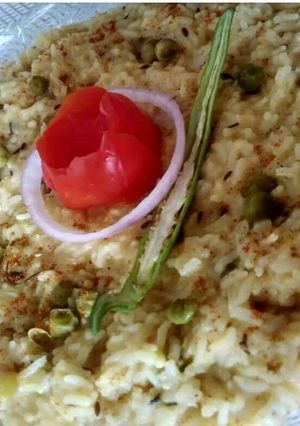 A picture of Peas masala khichdi.