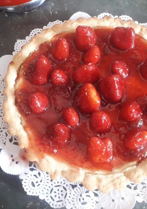 Una foto de Tarta de ricota con frutillas