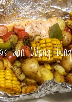 Foto resep Salmon, Sosis dan Udang bungkus alumunium foil
