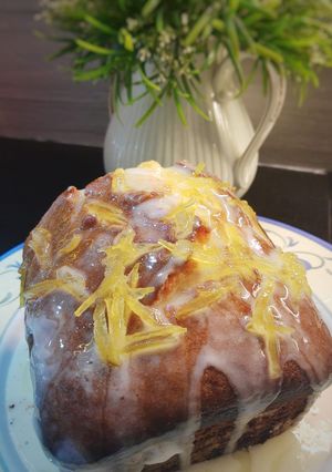 Una foto de Budín de yogurt y limón