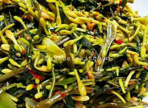 Foto resep Kangkung bunga pepaya tumis...sedaap
