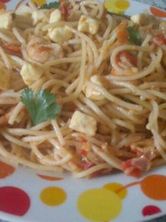 Una foto de Fideos a la Italiana con pollo