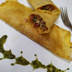 Veggie stuffed moong cheela A picture of Veggie stuffed moong cheela.