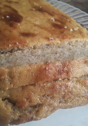 Una foto de Budín🥧 de banano🍌 con bagazo de leche🍶 de coco🥥 y leche de arroz🍚🤔!!!