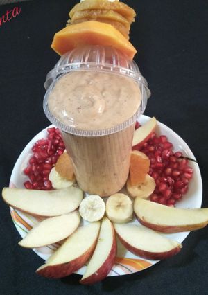 A picture of Mix fruit smoothie - with flavor of gulkand.