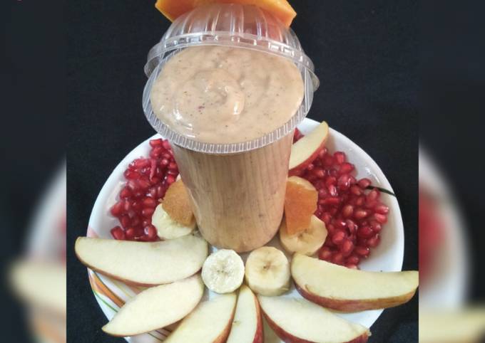Steps to Make Popular Mix fruit smoothie - with flavor of gulkand for Types of Recipe