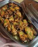 🍗🥔🧅 Alitas de pollo al horno sobre colchón de papas y cebollas 🧅🥔🍗