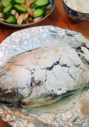 鹽焗福壽魚 的食譜成品照片