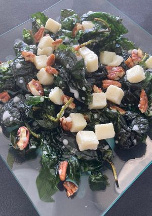 Una foto de Ensalada de espinacas fritas