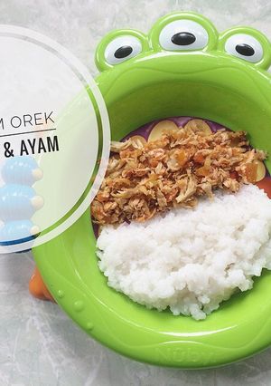 Foto resep Nasi tim orek salmon & ayam mpasi 10m+