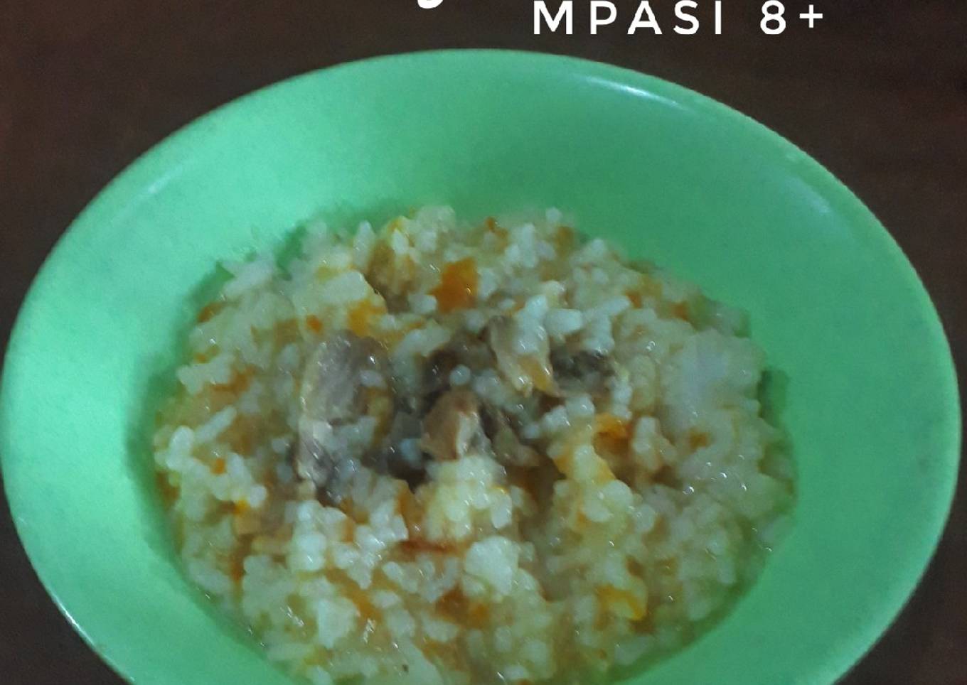 Bubur Ayam Wortel MPASI 8+ (pake nasi dgn magic jar)