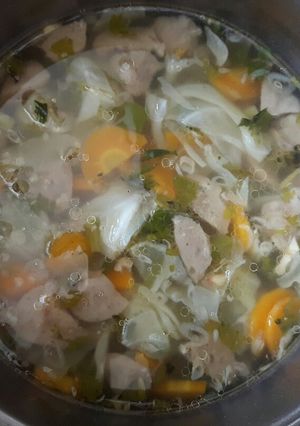 Foto resep Sop Bakso bumbu iris cemplung