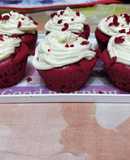 Red velvet cupcake with a cream cheese frosting