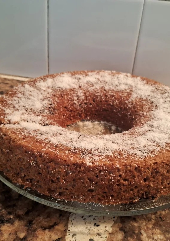 Una foto de Budín marmolado de banana vegano