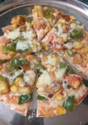 वेज डिलाइट चीज़ पिज़्ज़ा(veg delight cheese pizzza recepie in hindi) रेसिपी मुख्य फोटो