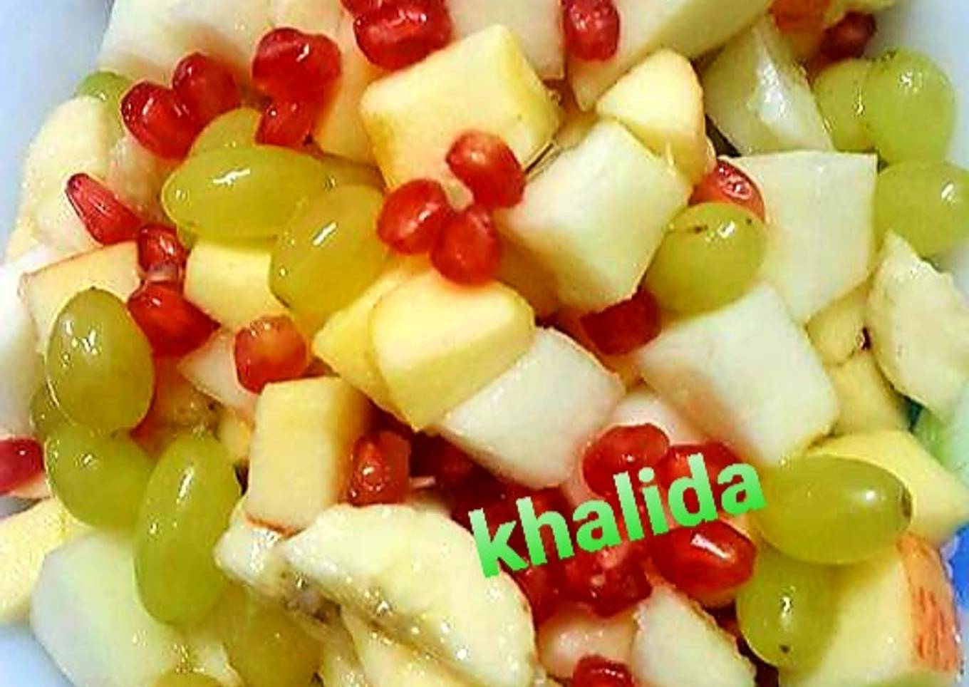 Three colour fruit salad