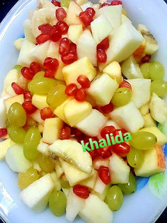 A picture of Three colour fruit salad.