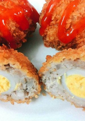 Hình của món Thịt bọc trứng chiên xù.