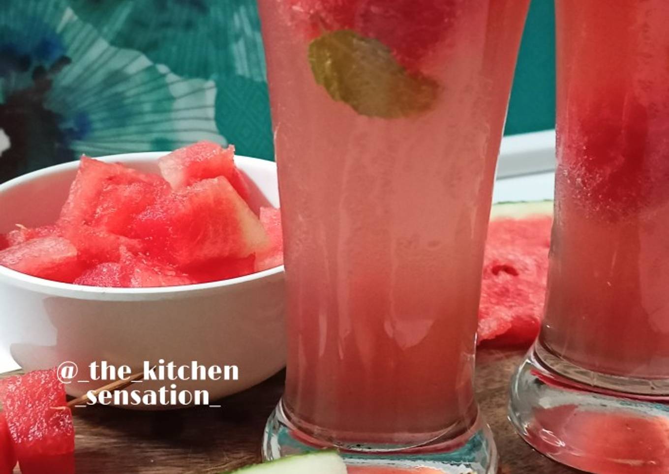 Refreshing watermelon mojito