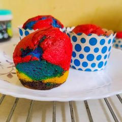 A picture of Rainbow muffins 🌈.