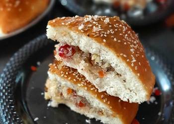 Fast Cooking Methods Dilkush or sweet bread with coconut and tutti frutti filling Delicious Steady