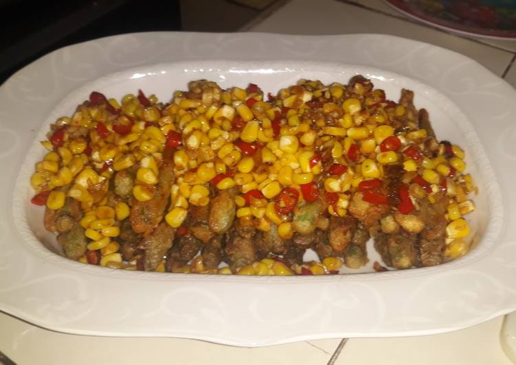 Bumbu memasak Buncis Crispy Siram Jagung Cabe Bawang yang Lezat Sekali