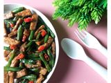 Tumis kacang panjang dan tempe