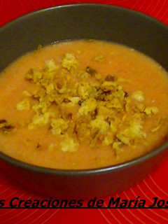 Una foto de Sopa fría de tomate