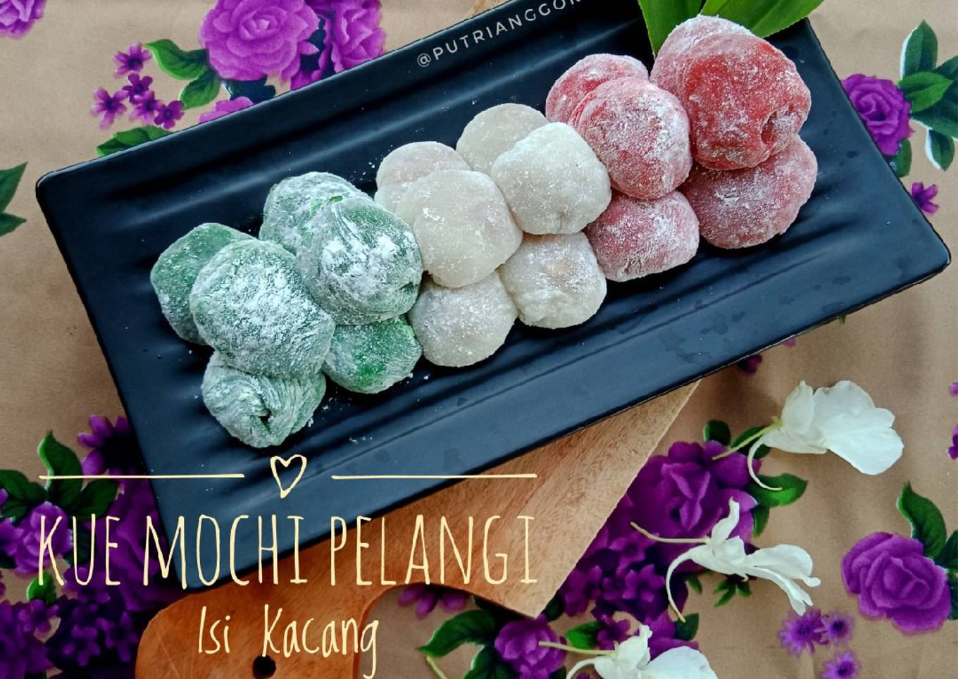 Resep Kue Mochi Pelangi Isi Kacang