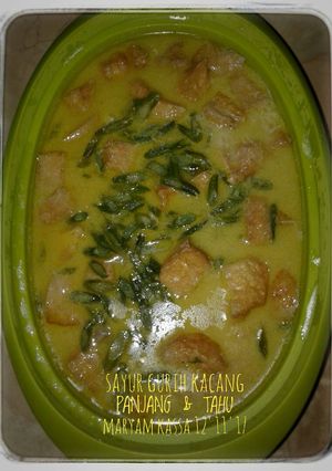 Foto resep Sayur gurih kacang panjang & tahu