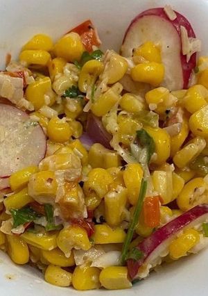 A picture of Mexican corn salad.