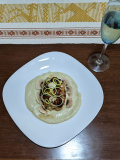 Una foto de Pechuga rellena con bechamel