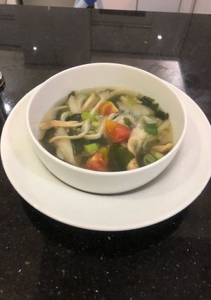 Foto resep Sup jamur tiram + nori