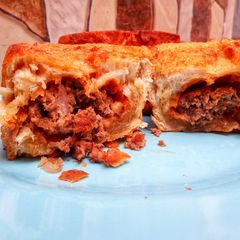 A picture of Beef filled batter bread.