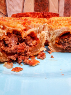 A picture of Beef filled batter bread.
