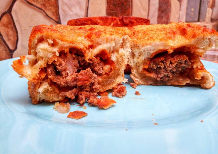 Step-by-Step Guide to Prepare Speedy Beef filled batter bread