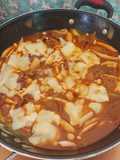 Topokki beef with mozzarella cheese