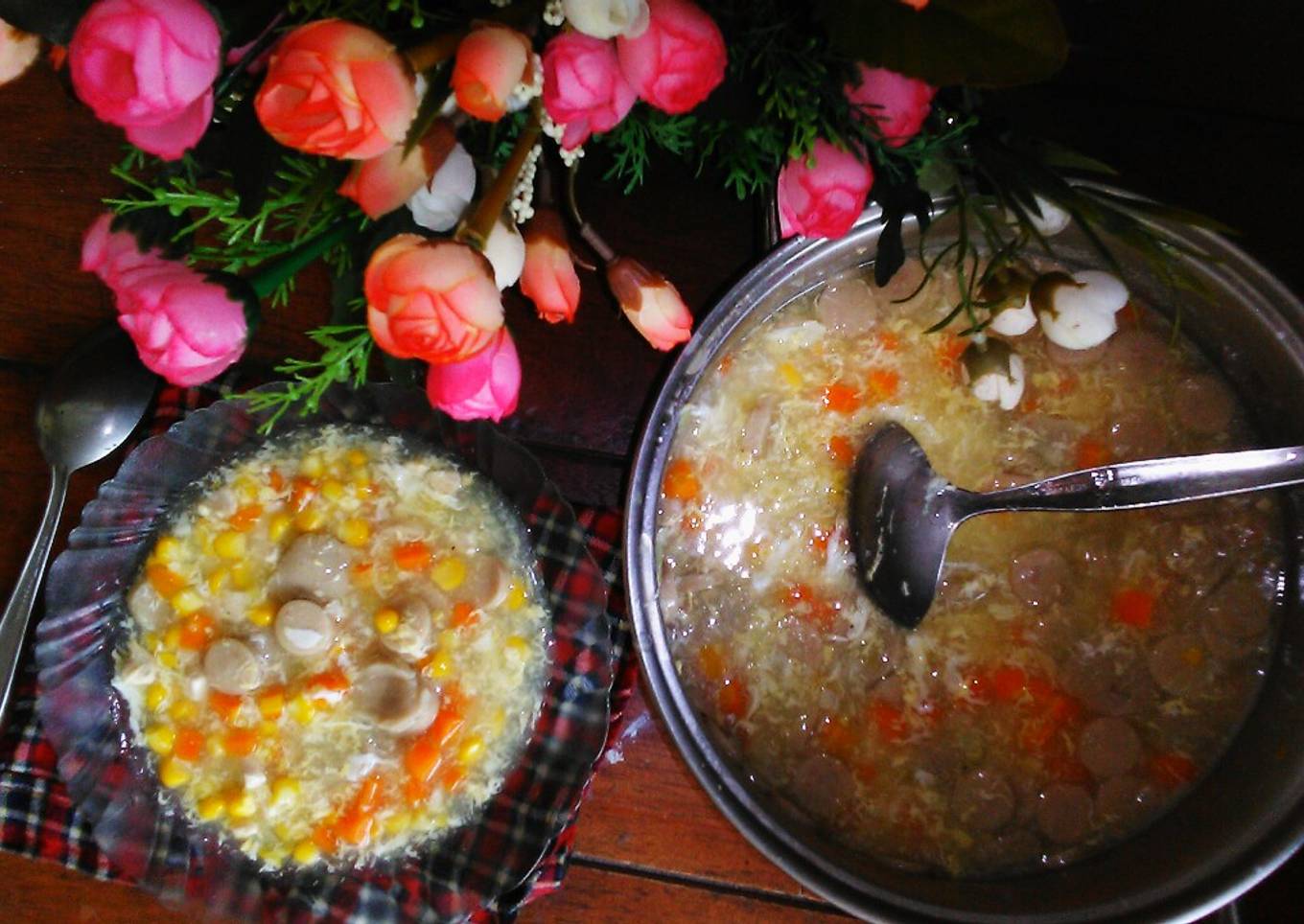 Sup Ayam Jagung Warna Warni