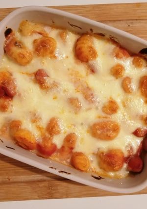 Une photo de Gratin gnocchi mozzarella