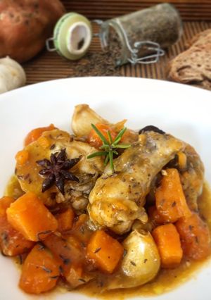 Una foto de Pollo Rustido con boniato