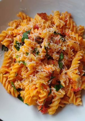 A picture of Halloumi & Tomato Pasta Bake.