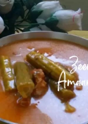 A picture of Hyderabadi Drumsticks Kadhi.