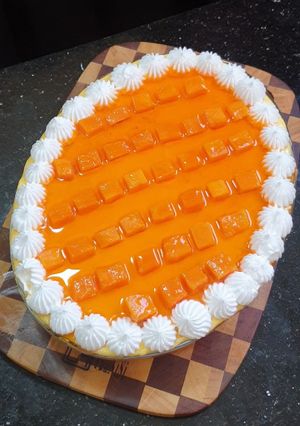 صورة لوصفة كيكة المانجو الباردة بكريمة المانجو 🥭