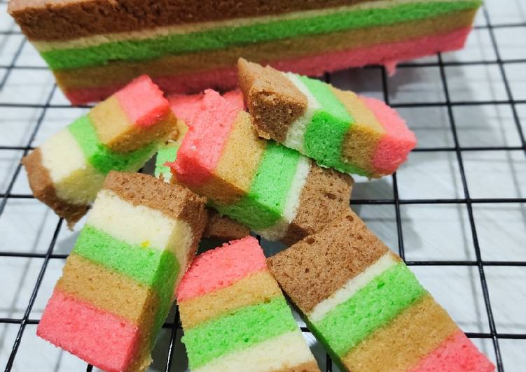 Resep Rainbow cake kukus, Bikin Ngiler